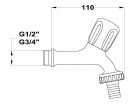 Mofém kifolyószelep 1/2" tömlővéggel (162-0001-00)