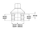 Mofém csempeszelep 3/4" fém felsővel (164-0016-00)