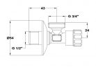 Mofém Sarokszelep mosógéphez 1/2"-3/4" (163-0014-00)