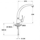 Mofém Junior Evo Mosogató Csaptelep, álló, forgatható felső kifolyócső 210mm (152-0048-00)