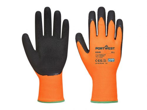 Portwest A340 Hi-Vis Grip mártott latex védőkesztyű narancs/fekete XL