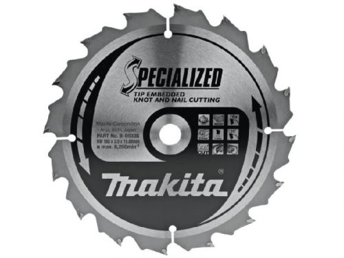 Makita körfűrészlap SZÖG, CSOMÓSFA 185x15,88mm Z16 (B-09335)