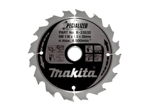 Makita körfűrészlap akkus FA 136x20mm Z16 (B-33532)