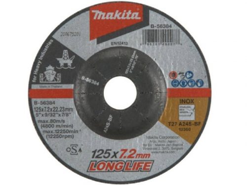 Makita csiszolótárcsa INOX 125x7,2mm A24S LONG LIFE (B-56384)