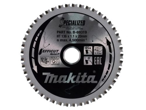 Makita EFFICUT körfűrészlap 136x20mm Z45 FÉM (B-69319)