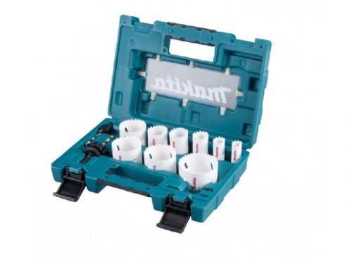 Makita bimetál körkivágó készlet 9db-os 19,22,29,38,44,57mm + 2db adapter + rugó (D-63965)