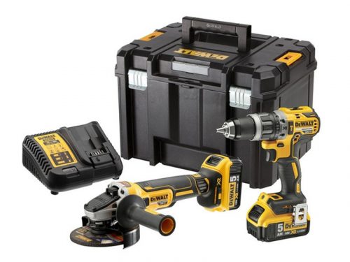 DeWalt DCK2080P2T-QW Akkus kombó szett 18V (DCD796,DCG405,2xDCB184,DCB115,TSTAK VI)