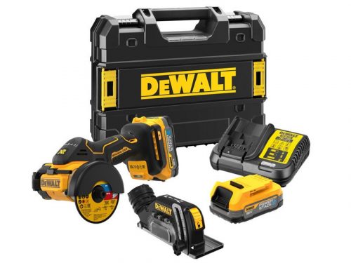 DeWalt DCS438E2T-QW Akkus sarokcsiszoló 76mm Powerstack 18V (2x1,7Ah)