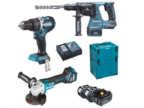 Makita DLX3119TJ Akkus gépszett 18V LXT Li-ion DHP484+DHR243+DGA513+3x5,0Ah