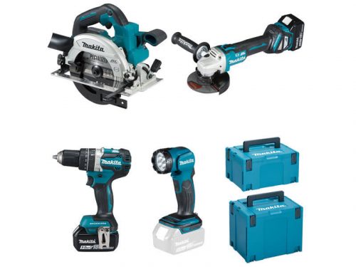 Makita DLX4154TJ Akkus Gépszett 18V LXT 2x5,Ah DHP484 +DGA513 +DHS661 +DML815