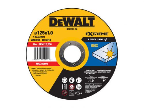 DeWalt DT43902-QZ Vágókorong 125x1x22,23mm INOX