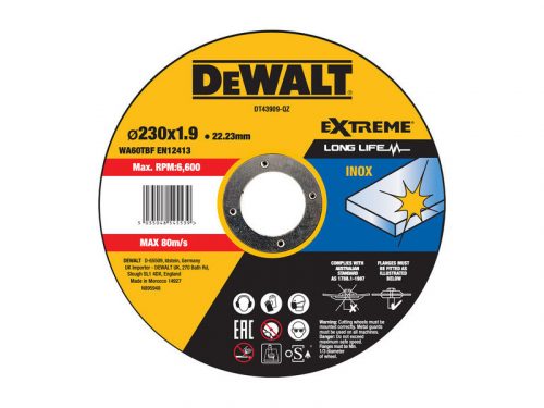 DeWalt DT43909-QZ Vágókorong 230x1,9x22,23mm INOX