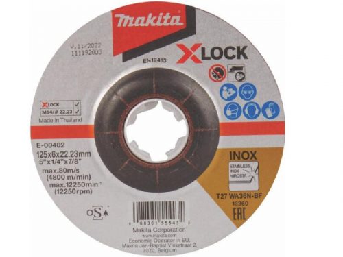 Makita X-LOCK csiszolókorong ACÉL 125x6mm WA36N (E-00402)