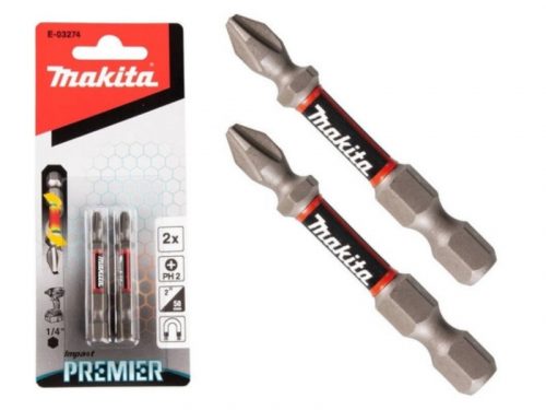 Makita impact PREMIER torziós csavarbehajtó bit PH2 50mm 2db (E-03274)