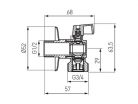 Ferro mosógép sarokszelep visszacsapó szeleppel,takarórozettával,alumínium kezelőkarral,1/2"x3/4"