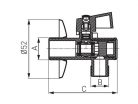 Ferro sarokszelep szűrővel, takarórozettával és fém kezelőkarral 1/2"x1/2"