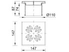 Styron magasító rozsdamentes ráccsal 150×150 mm fehér (STY-505)